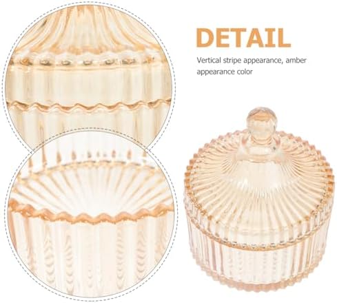 Beavorty jewelry box storage jars with lids taster bowls candy buffet holder makeup organizer cotton ball holder cookie containers with lids crystal candy jar dog treat jar Glass tray snack - Image 3