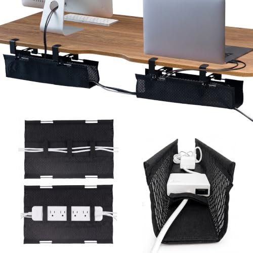 Perfect POSTURE Mesh Cable Management Tray Cord Organizer - 2 Piece - 19" by PerfectPosture