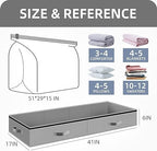 TAILI Under Bed Vacuum Storage Bags for Comforters and Blankets, Save 80% Space, Large Capacity Foldable Under Bed Storage Box for Quilts Pillow Blankets Linen, 41" x 17.7" x 6", Jumbo Vacuum Seal - Image 4