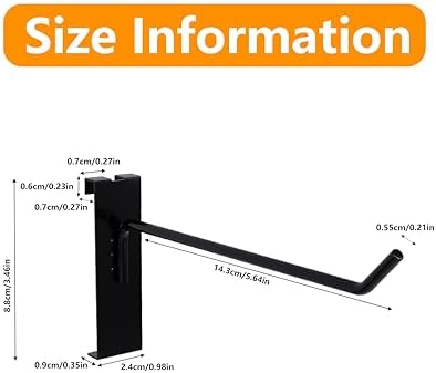 6 Inch Grid Wall Accessories Kit, Black, Grid Wall Pegs, 100 PCS - Image 7