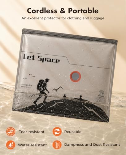 Vacuum Storage Bags with Electric Pump, 60kPa Professional Suction Vacuum Seal Bags for Clothing and Bedding, Travel Vacuum Bags with Portable Cordless Pump, Space Saver Bags 15 Jumbo Set - Image 6