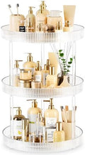 3-Tier Lazy Susan Bathroom Countertop Organizer, 360° Clear Rotating Storage Tray, Cosmetics and Perfume Organizer, Spinning Storage Tray Vanity Organizer Shelf for Bathroom Cabinet, Kitchen(Medium) by Acina