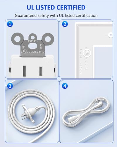 in Wall Cable Management Kit for TV, Recessed Outlet with TV Cable Hider Wall Kit, Cord Hider for Wall Mounted TV, Cable Management Box for Home & Office Theater System, White - Image 2