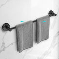 Adjustable Suction Cup Towel Bar for Bathroom Wall,17 Inch~29 Inch Towel Racks for Bathroom,Stainless Steel Bath Towel Holder(Matte Black) by WingWider