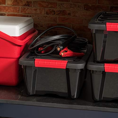 IRIS USA 6-Pack 13 Quart Storage Bins with Lids, Black - Image 4