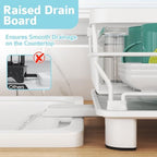 Dish Drying Rack for Kitchen Counter,12.8" W x 16.9" L,White - Image 4