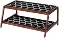 Anji Mountain Heavy Duty Waterproof Wooden Shoe Storage Mat Organizer/Boot Storage Tray Multi Use for Entryway with Coir, Black and Ivory Diamond Insert, 2 Tier, Fits 6 Pair (36.5" Wide) by AnjiMountain