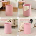 Laundry Basket Hamper Tall Rope Storage Woven for Blanket toys Dirty Clothes in Living Room Bathroom Bedroom (Pink, 80L/21.3Gal) - Image 4