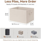 StorageWorks Shelf Organizer Bins, Beige Stripes, Extra Large, 3-Pack - Image 3