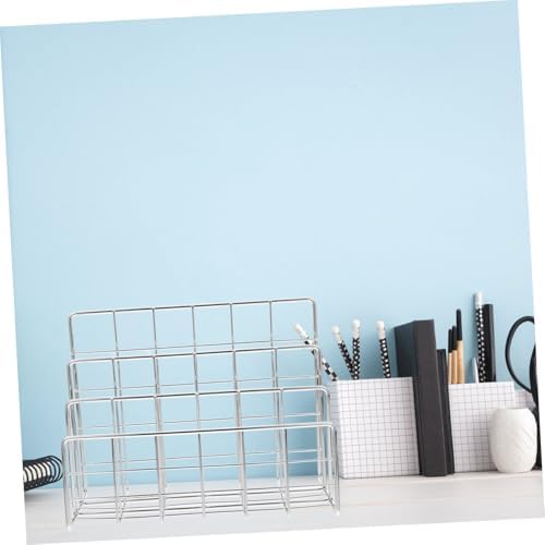 Iron File Holder Desktop Mail Organizer with Slots for Office Desk - Image 6