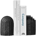 Decorative Bookends for Shelves, Set of 2 Book Ends for Heavy Books, Layered Arch Design Black Bookend by MSUMPTU