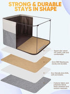 BALEINE 3 Pack Fabric Closet Storage Bins for Shelves, Linen Closet Organizers and Storage, Decorative Baskets for Organizing, Shelf, Clothes, Home, Office (Grey, 14''x10''x8.5'') - Image 3