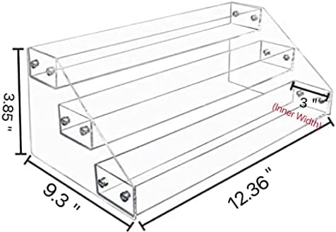 PMMASTO Wide Clear Acrylic Spice Rack for Countertops- 3 Tier - Image 2