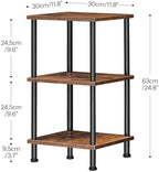 HOOBRO 3-Tier Corner Shelf Stand, Corner Square Rack Display Shelf, Tall Storage Plant Stand, Bookcase for Small Spaces, Living Room, Home Office, Kitchen, Rustic Brown and Black BF153CJ01 - Image 3