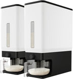 Lifewit Rice Container 29 Lbs, One-Press Dispenser with Measuring Cup 2 Pcs by Lifewit