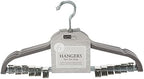 Simplify 24 Pack Velvet Hangers with Clips | Skirt and Pants | Slim Space Saving | Closet Organization | Non-Slip | Prevent Creases | Swivel Neck | Durable | Grey - Image 5
