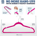 Zober Velvet Hangers 50 Pack - Heavy Duty Pink Hangers for Coats, Pants & Dress Clothes - Non Slip Clothes Hanger Set - Space Saving Felt Hangers for Clothing - Image 3
