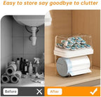 2-in-1 Trash Bag Holder Laundry & Dishwasher Pods Container,Garbage Bag Dispenser with Removable Lids,Kitchen Organizer and Under Sink Storage Box - Image 6