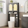 Homhedy Wooden Over The Toilet Storage Cabinet, Natural and Black by Homhedy