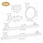TURS Brushed Gold 8 Piece Bathroom Hardware Set, SUS304 Stainless Steel 24 Inch and 20 Inch Bath Towel Bar Set, Round Bathroom Accessories Kit Wall Mounted - Image 7