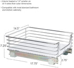 Household Essentials Glidez Chrome-Plated Steel Pull-Out/Slide-Out Storage Organizer with Plastic Liner for Under Cabinet Use - 1-Tier Design - Fits Standard Size Cabinet or Shelf, Chrome - Image 2
