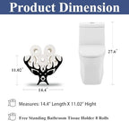 Antlers Toilet Tissue Holder,Animal Paper Holders,Decorative Metal Papers Holder,Funny Toilet Animal Storage for Bathrooms,Bathroom Paper Organizer for Extra 8 Rolls Free Standing Art Decor - Image 2