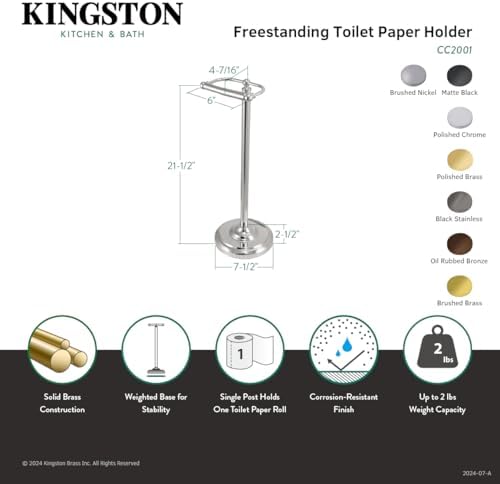 Kingston Brass CC2005 Classic Pedestal Paper Holder, Oil Rubbed Bronze - Image 4