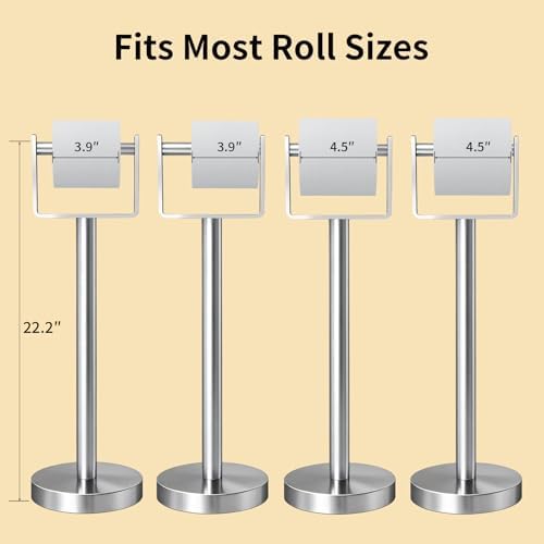 YUMORE Heavy Duty Toilet Paper Holder Stand, Extra-Weighted Base No Tipping - Image 4