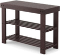 Sweetcrispy 3-Tier Shoe Rack Bench for Entryway, 27 Inches, Brown by Sweetcrispy