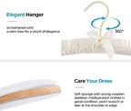 JS HANGER Padded Hanger for Sweaters - 17 Inch Extra Large Heavy Duty Satin Covered Coat Hangers No Shoulder Bump for Women Clothes, Sweaters, Dresses, Clothing, Weddings, Lingerie Pack of 10, Ivory - Image 4