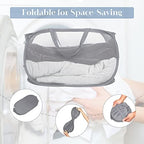 4 Pack Collapsible Laundry Baskets, Foldable Laundry Basket with Pocket, Durable Pop Up Hampers, Reinforced Handles Dirty Clothes Hamper for Laundry, Bedroom, Bathroom, Dorm, Travel or Camping Grey - Image 4