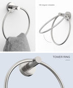 Brushed Nickel Bathroom Hardware Accessories Set 5 Pcs - Image 3