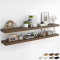 RICHFOCUS 72Inch Floating Shelves for Wall 2Pack, Walnut, 8" Deep by RICHFOCUS