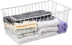6 Pack Upright Freezer Organizer Bins - Standup Freezer Organizers for 16 Cu.Ft Upright Freezer Improve Air Circulation, Wire Storage Baskets, White - Image 6