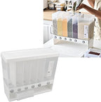 Divided Rice and Cereal Dispenser 6 Grid Food Storage Containers Grain Storage Box Household Food Dispensers 10L Capacity Suitable for Rice Beans Wall Mounted Dry Food - Image 3
