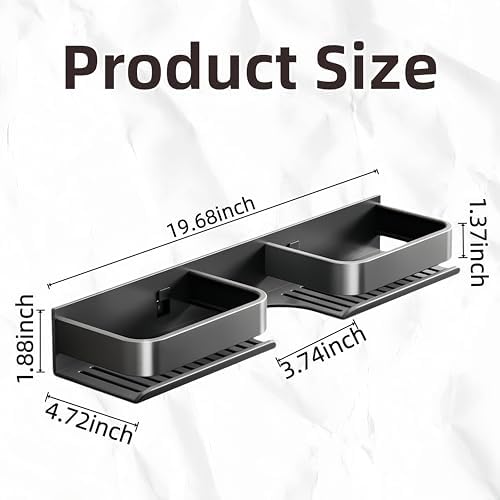 Over The Sink Bathroom Shelf Organizer, No-Drill Countertop Caddy for Toiletries & Skincare, Rust-Proof Carbon Steel & Aluminum, Fits Most Faucets (Cream, 19.68inch) - Image 2