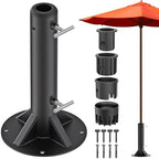 Dolibest Heavy Duty Deck Mount Umbrella Holder with Plastic Sleeve, Fully Welded Steel Patio Umbrella Base up to 2'' Poles, Outdoor Umbrella Stand for Patio Table, Balcony, Decks, Docks (Enhanced) by Dolibest
