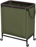 StorageWorks 2 Section Laundry Hamper, 100L Green Sorter Cart with Wheels by StorageWorks
