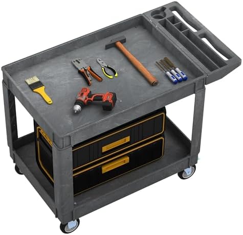 DWVO 45 x 25 in Heavy Duty Rolling Utility Cart on Wheels, Grey by DWVO