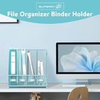 4-Compartment Magazine File Holder and File Organizer for Desk, Blue - Image 2