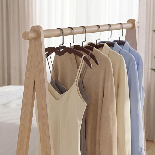 StorageWorks Wooden Hangers 12 Pack, Space Saving No Bump Hangers, Walnut - Image 6