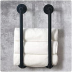 HouseAid Industrial Pipe Towel Rack, Farmhouse Bathroom Towel Storage Holder, Vintage Style Towel Organization, Wall Mounted, Matte Black - Image 3