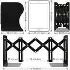 2 Pack Adjustable Metal Book Ends for Heavy Books, Extends Up to 19", Black - Image 2