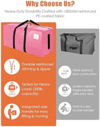 SWEET DOLPHIN 8 Pack 200LB Heavy-Duty Moving Bags with Wrap-Around Handles, Extra Large Storage Totes for Space Saving, Clothes Storage Bags, College Dorm Essentials, Pink, 24 Gal - Image 7