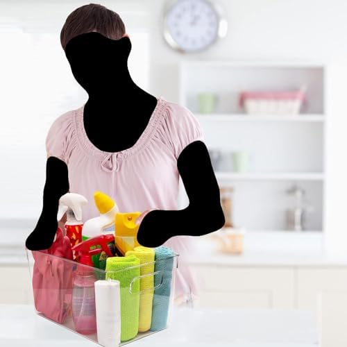 Clear Plastic Stackable Storage Bins with Lids, Pantry Organizers and Storage Containers Fridge Organizer Bins Kitchen Cabinet Organizer Bin for Organizing Under Sink Refrigerator Organization - Image 5