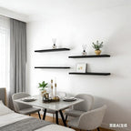 24 Inch Rustic Wood Floating Shelves Farmhouse Wooden Wall Shelves for Bathroom Bedroom Living Room Kitchen Office Set of 4 Black - Image 3