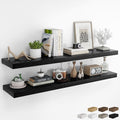 RICHFOCUS Long Floating Shelves for Wall 2Pack, Black, 55" Lx8 D by RICHFOCUS
