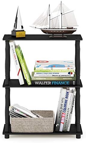 Furinno TURN-N-TUBE Storage Shelves, 3-Tier Book Shelf, Corner Shelf, Toolless Open Shelves, for Organization and Storage, Living Room, Garage, Home Office, Americano - Image 5
