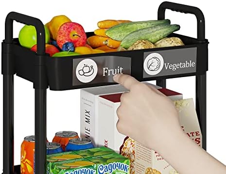 5 Tier Rolling Cart with Wheels,Utility Storage Carts,Black - Image 2