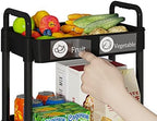4 Tier Rolling Cart with Wheels, Utility Storage Carts,Black - Image 3